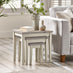 Eden Whitewash & Light Grey 3x Wooden Nesting Tables