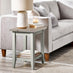 Eden Rectangular Whitewashed & Light Grey Wooden Side Table