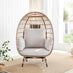 Beige Rattan Garden Egg Chair Seat