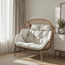 Beige Indoor / Outdoor Rattan Double Egg Chair Seat