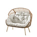 Beige Indoor / Outdoor Rattan Double Egg Chair Seat