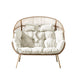 Beige Indoor / Outdoor Rattan Double Egg Chair Seat