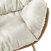Beige Indoor / Outdoor Rattan Double Egg Chair Seat