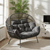 Grey Indoor / Outdoor Rattan Double Egg Chair Seat