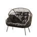 Grey Indoor / Outdoor Rattan Double Egg Chair Seat