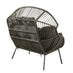 Grey Indoor / Outdoor Rattan Double Egg Chair Seat