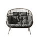 Grey Indoor / Outdoor Rattan Double Egg Chair Seat