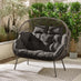Grey Rattan & Grey Garden Double Egg Chair Seat