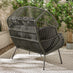 Grey Rattan & Grey Garden Double Egg Chair Seat