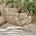 Beige Rattan & Cream Garden Double Egg Chair Seat
