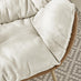 Beige Rattan & Cream Garden Double Egg Chair Seat