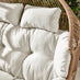 Beige Rattan & Cream Garden Double Egg Chair Seat