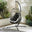 Grey Rattan & Grey Garden Hanging Egg Chair Seat