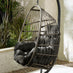 Grey Rattan & Grey Garden Hanging Egg Chair Seat