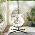 Beige Rattan & Cream Garden Hanging Egg Chair Seat