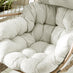 Beige Rattan & Cream Garden Hanging Egg Chair Seat