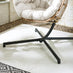 Beige Rattan & Cream Garden Hanging Egg Chair Seat