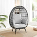 Black Rattan & Grey Garden Egg Chair Seat