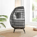 Black Rattan & Grey Garden Egg Chair Seat