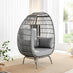 Grey Rattan Garden Egg Chair Seat