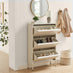 Eira Cream Metal Storage Shoe Cabinet