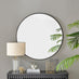 Emma Black Large Round Wall Mirror 100cm