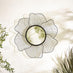 Flora Black Medium Round Flower Frame 80cm Garden Mirror