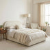 Freja Beige Boucle Fabric Ottoman Double Bed Frame