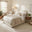 Freja Beige Boucle Fabric Ottoman King Size Bed Frame