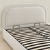 Freja Beige Boucle Fabric Ottoman King Size Bed Frame