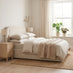 Freja Beige Boucle Fabric Ottoman King Size Bed Frame