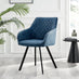 2x Falun Blue Fabric Dining Chairs Black Legs