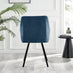 Novara Black Leg Round Glass Dining Table & 4 Blue Falun Black Leg Chairs