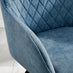 2x Falun Blue Fabric Dining Chairs Black Legs