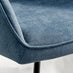 2x Falun Blue Fabric Dining Chairs Black Legs
