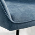 2x Falun Blue Fabric Dining Chairs Black Legs