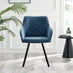 2x Falun Blue Fabric Dining Chairs Black Legs