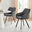 2x Falun Dark Grey Fabric Dining Chairs Black Legs