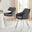 2x Falun Dark Grey Fabric Dining Chairs Silver Legs