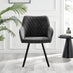 2x Falun Dark Grey Fabric Dining Chairs Black Legs