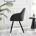 2x Falun Dark Grey Fabric Dining Chairs Black Legs