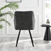 2x Falun Dark Grey Fabric Dining Chairs Black Legs
