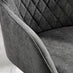 2x Falun Dark Grey Fabric Dining Chairs Black Legs
