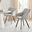 2x Falun Light Grey Fabric Dining Chairs Black Legs
