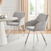 2x Falun Light Grey Fabric Dining Chairs Silver Legs