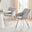 2x Falun Light Grey Fabric Dining Chairs Silver Legs