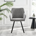 2x Falun Light Grey Fabric Dining Chairs Black Legs