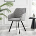 2x Falun Light Grey Fabric Dining Chairs Black Legs