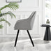 2x Falun Light Grey Fabric Dining Chairs Black Legs