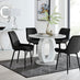 Giovani Round Grey 100cm Table and 4 Black Pesaro Black Leg Chairs